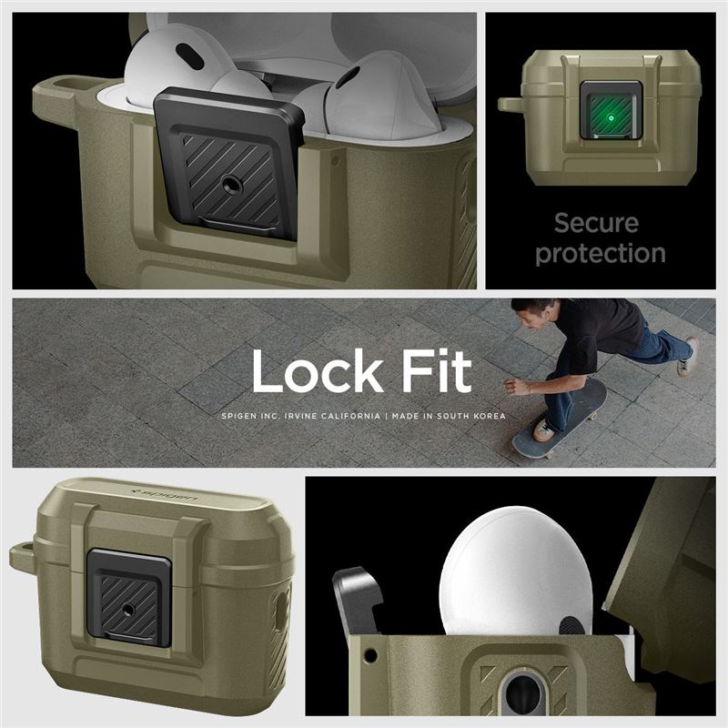 Spigen Lock Fit, vintage khaki - AirPods Pro 2