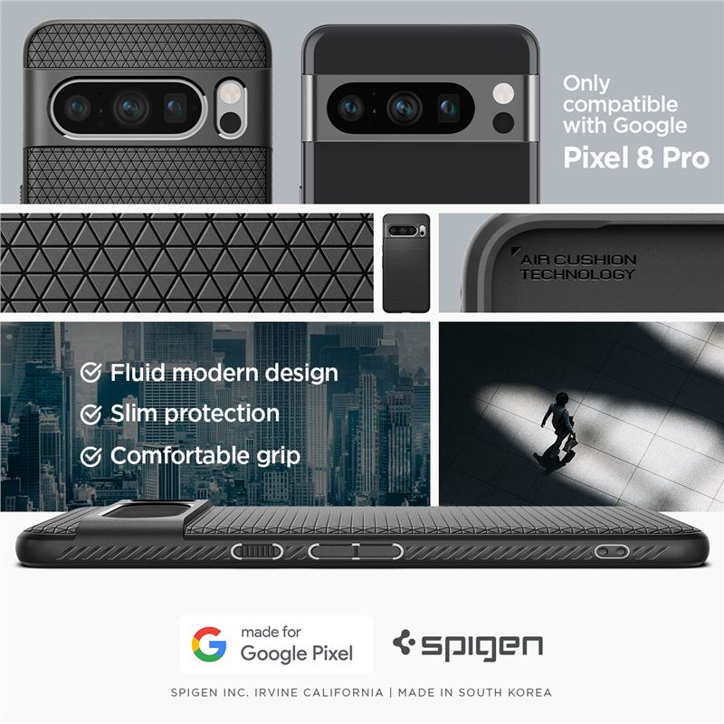 Spigen Liquid Air, matte black - Google Pixel 8 Pro