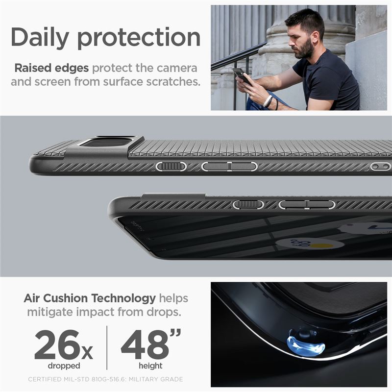 Spigen Liquid Air, matte black - Google Pixel 8 Pro