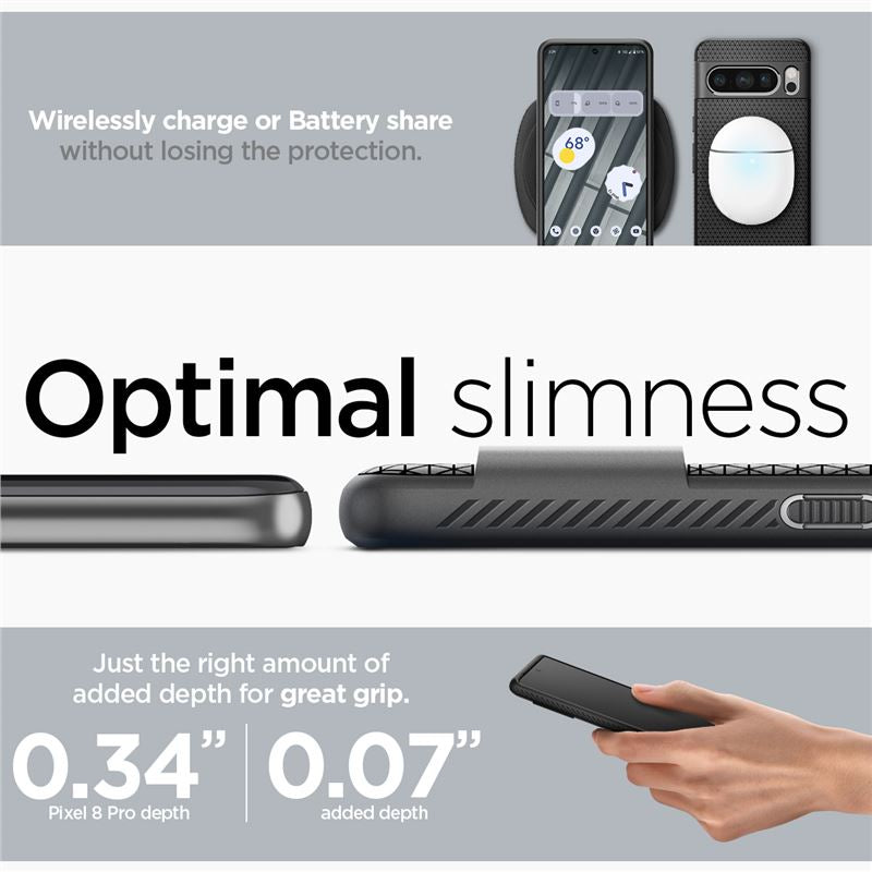 Spigen Liquid Air, matte black - Google Pixel 8 Pro