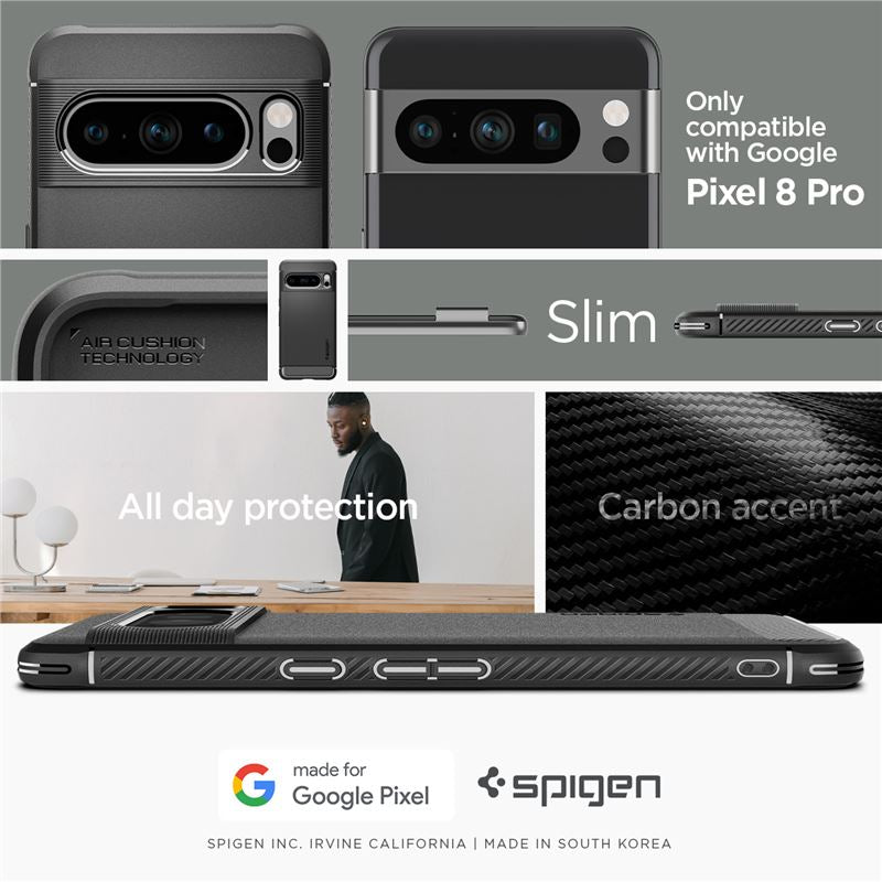 Spigen Rugged Armor, matte black - Google Pixel 8 Pro
