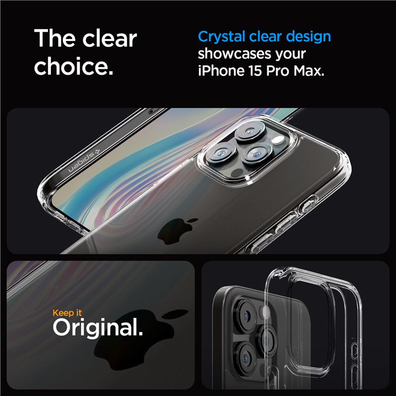 Spigen Crystal Hybrid, crystal clear - iPhone 15 Pro Max