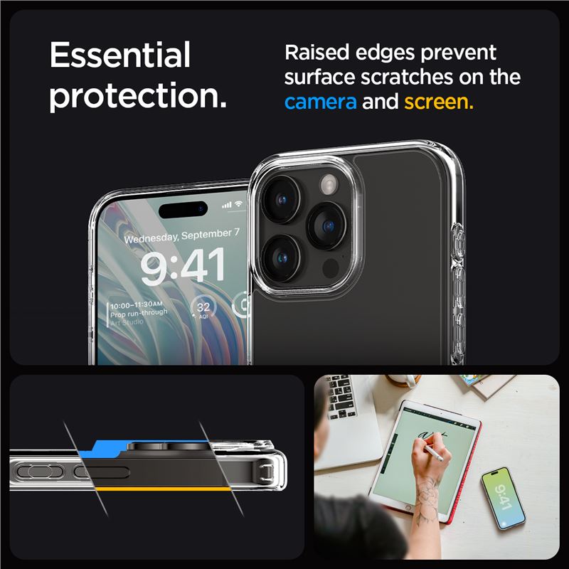 Spigen Crystal Hybrid, crystal clear - iPhone 15 Pro Max