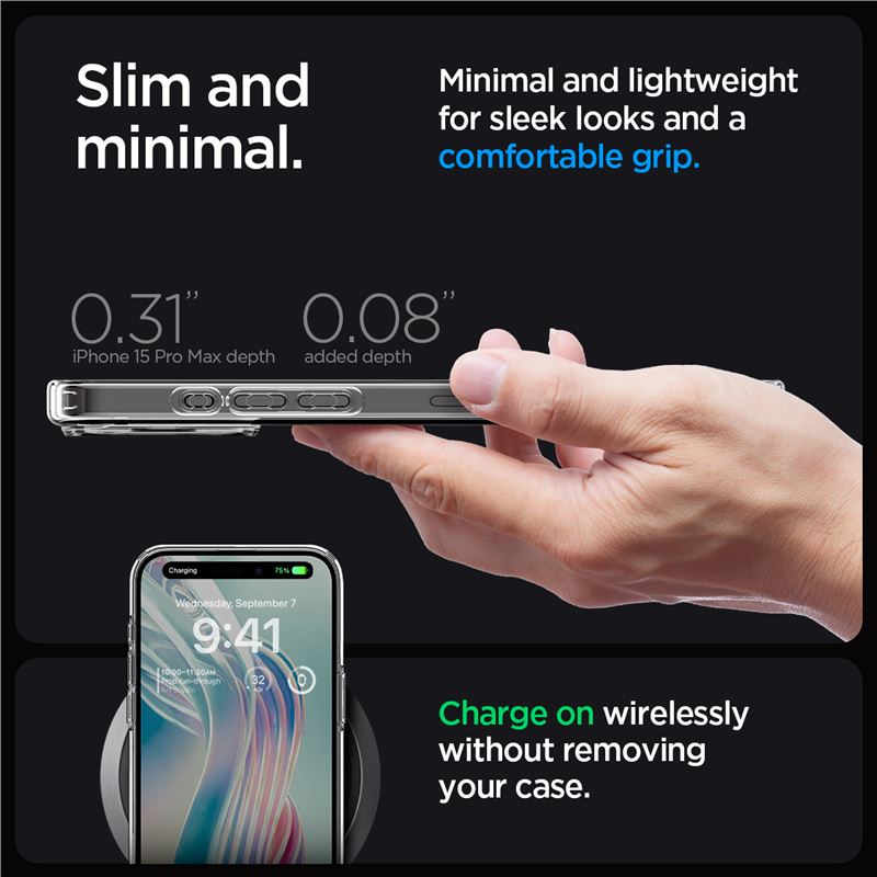 Spigen Crystal Hybrid, crystal clear - iPhone 15 Pro Max