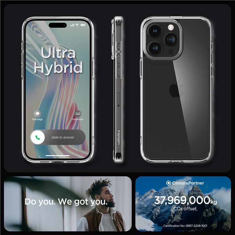 Spigen Crystal Hybrid, crystal clear - iPhone 15 Pro Max