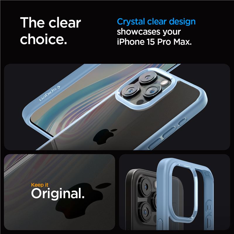 Spigen Crystal Hybrid, sierra blue - iPhone 15 Pro Max