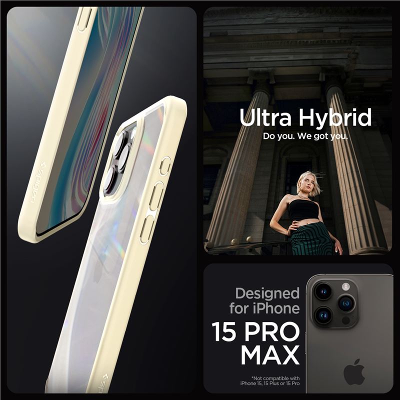 Spigen Crystal Hybrid, mute beige - iPhone 15 Pro Max