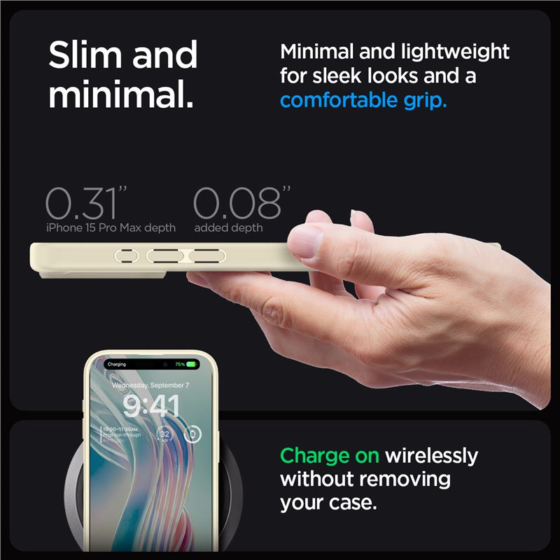 Spigen Crystal Hybrid, mute beige - iPhone 15 Pro Max