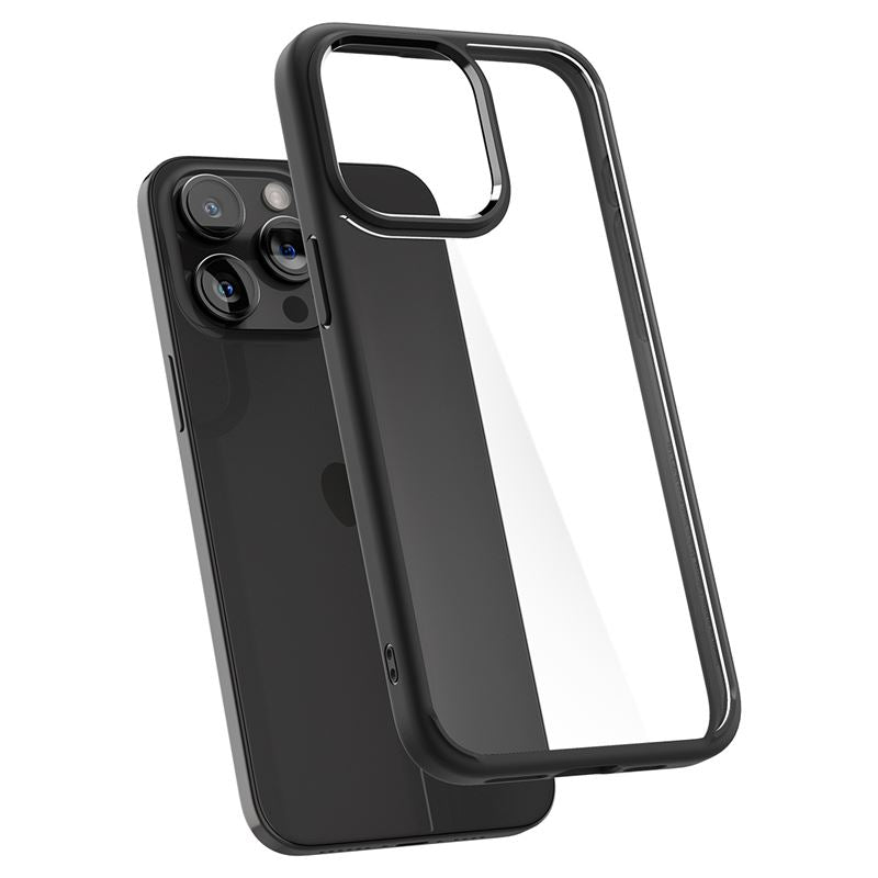 Spigen Crystal Hybrid, matte black - iPhone 15 Pro Max
