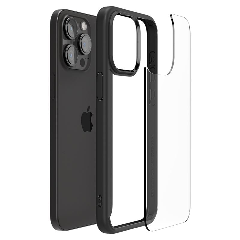 Spigen Crystal Hybrid, matte black - iPhone 15 Pro Max
