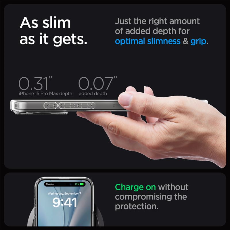 Spigen Crystal Hybrid MagSafe, white - iPhone 15 Pro Max