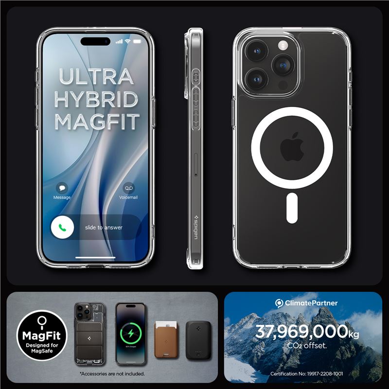 Spigen Crystal Hybrid MagSafe, white - iPhone 15 Pro Max