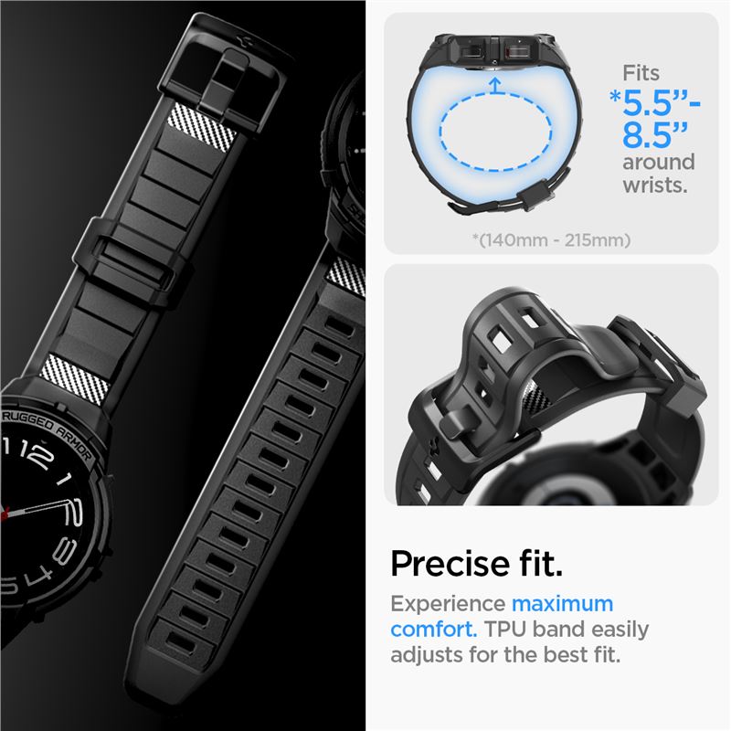 Spigen Rugged Armor Pro, black - Samsung Galaxy Watch6 Classic 47mm