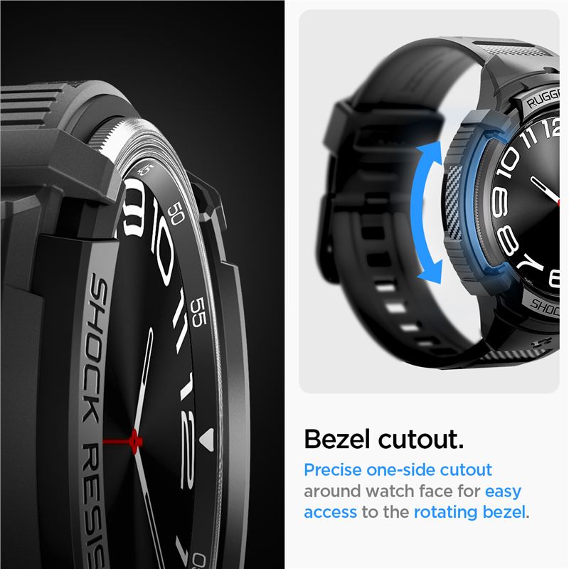 Spigen Rugged Armor Pro, black - Samsung Galaxy Watch6 Classic 47mm