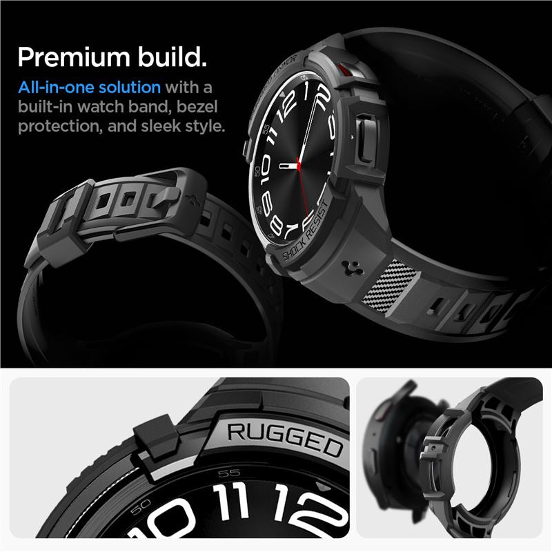 Spigen Rugged Armor Pro, black - Samsung Galaxy Watch6 Classic 47mm