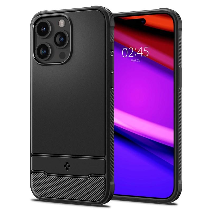 Spigen Rugged Armor MagSafe, matte black - iPhone 15 Pro Max