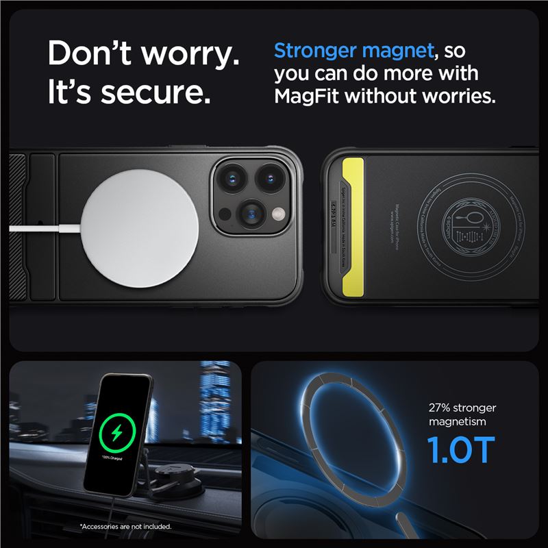 Spigen Rugged Armor MagSafe, matte black - iPhone 15 Pro Max