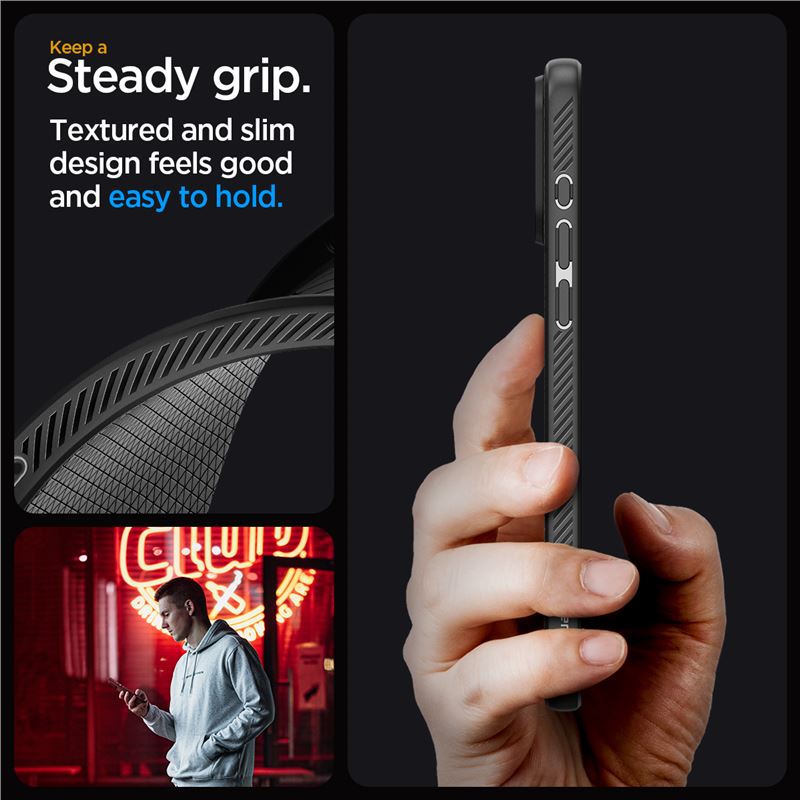 Spigen Liquid Air, matte black - iPhone 15 Pro Max