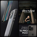 Spigen Ultra Hybrid, frost black - iPhone 15 Pro Max