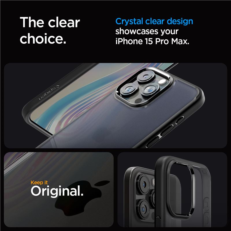 Spigen Ultra Hybrid, frost black - iPhone 15 Pro Max