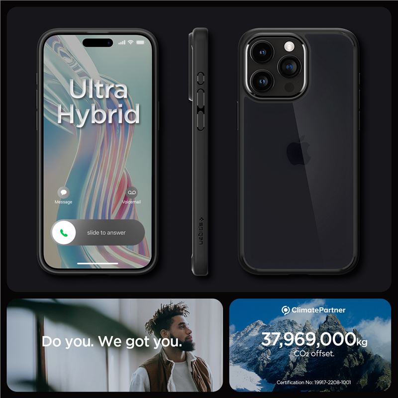 Spigen Ultra Hybrid, frost black - iPhone 15 Pro Max