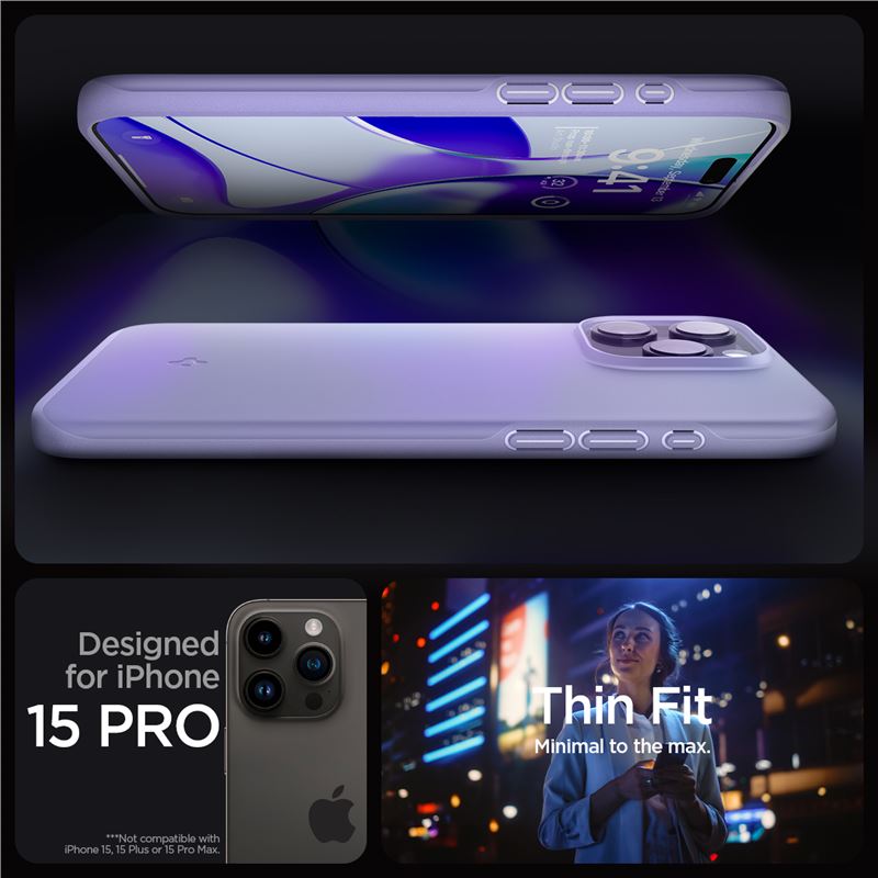Spigen Thin Fit, iris purple - iPhone 15 Pro