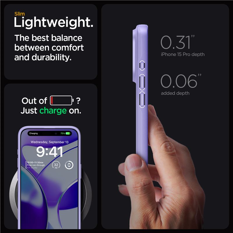 Spigen Thin Fit, iris purple - iPhone 15 Pro