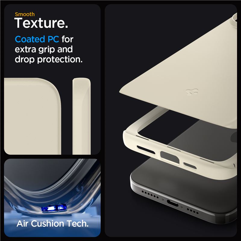 Spigen Thin Fit, mute beige - iPhone 15 Pro