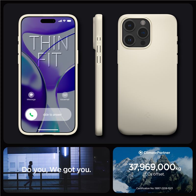 Spigen Thin Fit, mute beige - iPhone 15 Pro