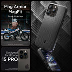 Spigen Mag Armor MagSafe, matná čierna - iPhone 15 Pro