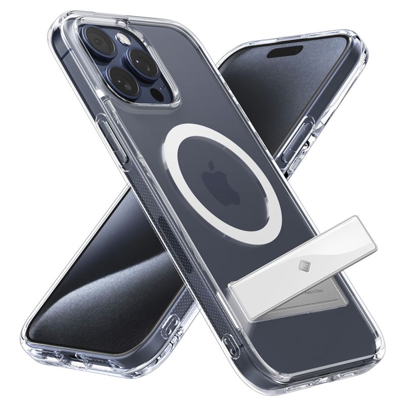 Spigen Caseology Capella MagSafe Kickstand, clear white - iPhone 15 Pro