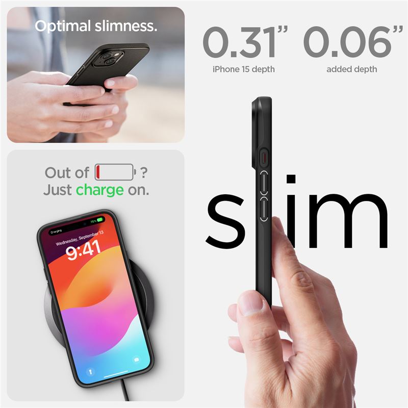 Spigen Thin Fit, black - iPhone 15