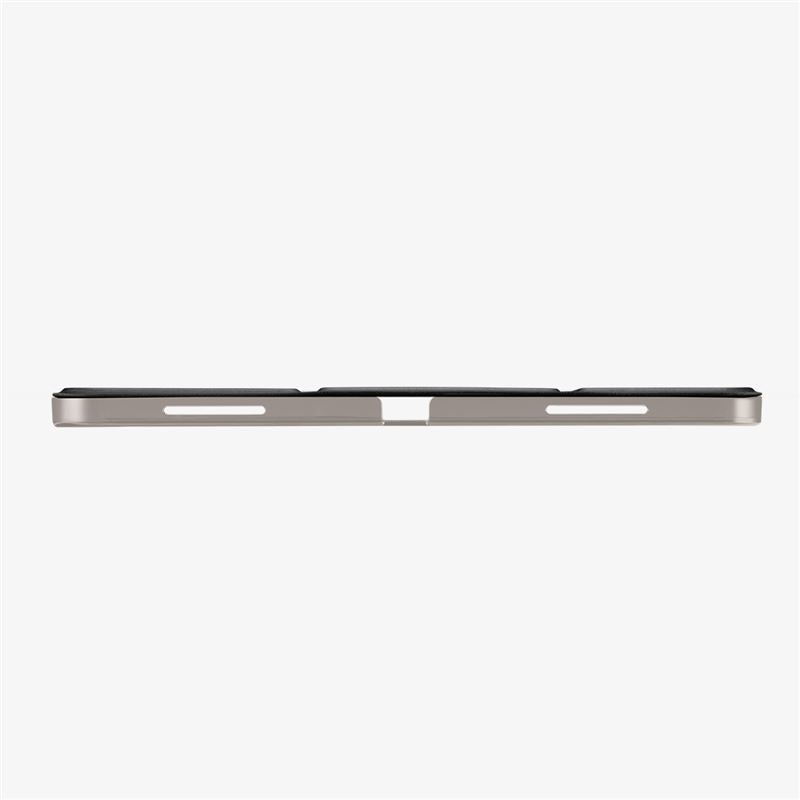 The case can be folded and adjusted as a stand with two different viewing angles
