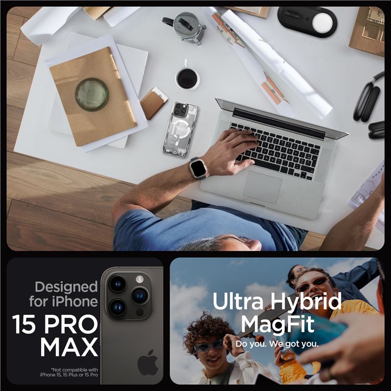 Spigen Ultra Hybrid MagSafe, zero one white - iPhone 15 Pro Max