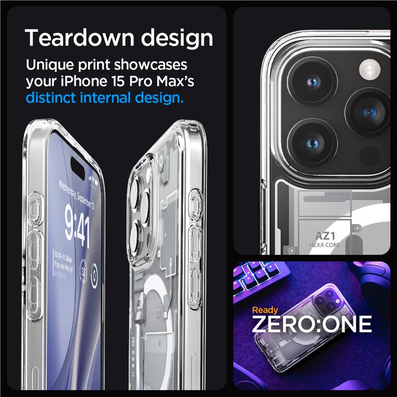 Spigen Ultra Hybrid MagSafe, zero one white - iPhone 15 Pro Max