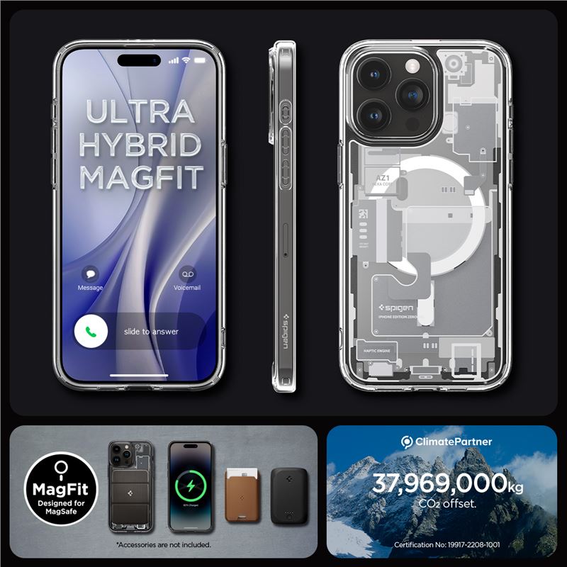 Spigen Ultra Hybrid MagSafe, zero one white - iPhone 15 Pro Max