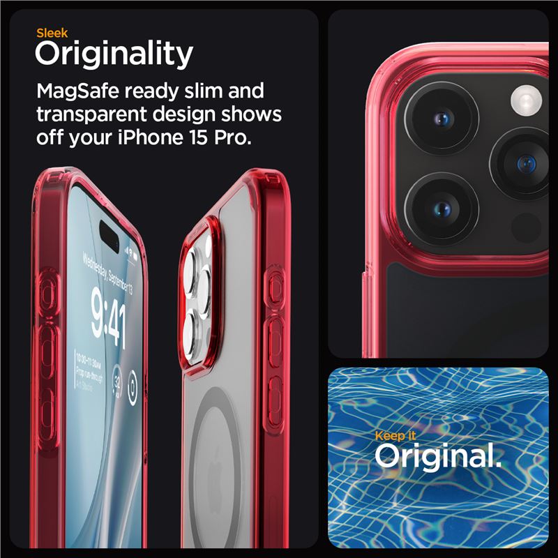 Spigen Ultra Hybrid MagSafe, frost deep red - iPhone 15 Pro