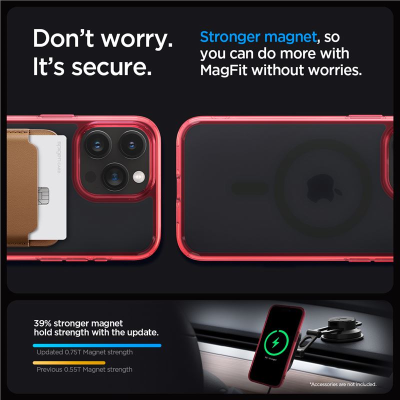 Spigen Ultra Hybrid MagSafe, frost deep red - iPhone 15 Pro