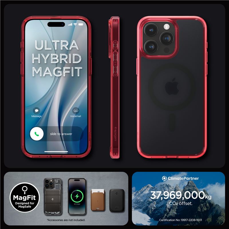 Spigen Ultra Hybrid MagSafe, frost deep red - iPhone 15 Pro