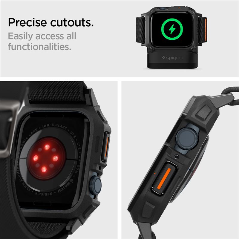 Spigen Lite Fit Pro, matte black - Apple Watch 45mm/44mm