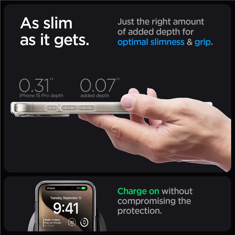 Spigen Ultra Hybrid MagSafe, zero one natural titanium – iPhone 15 Pro