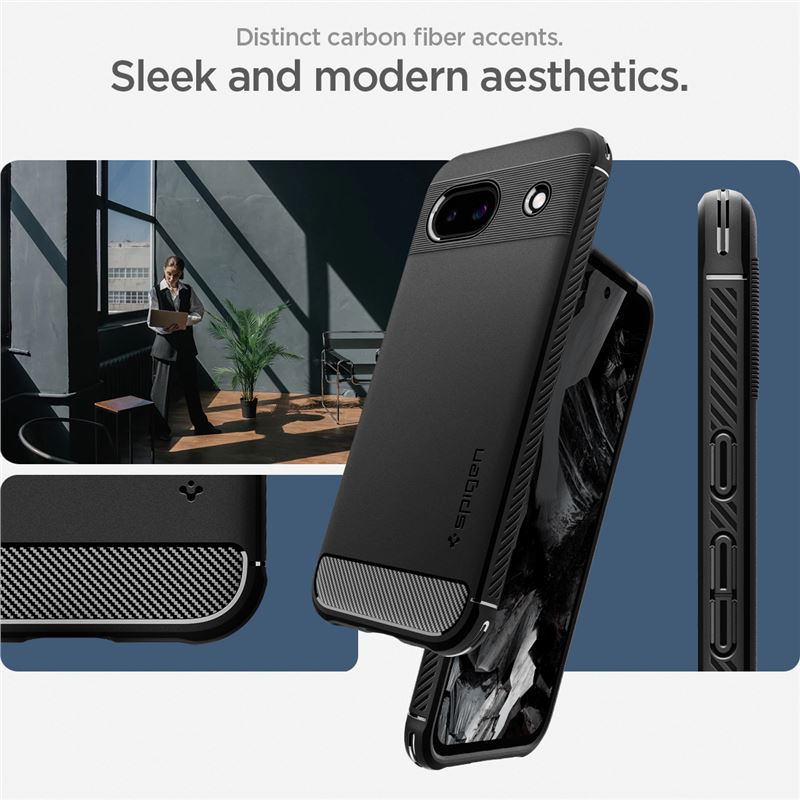Spigen Rugged Armor, matte black - Google Pixel 8a