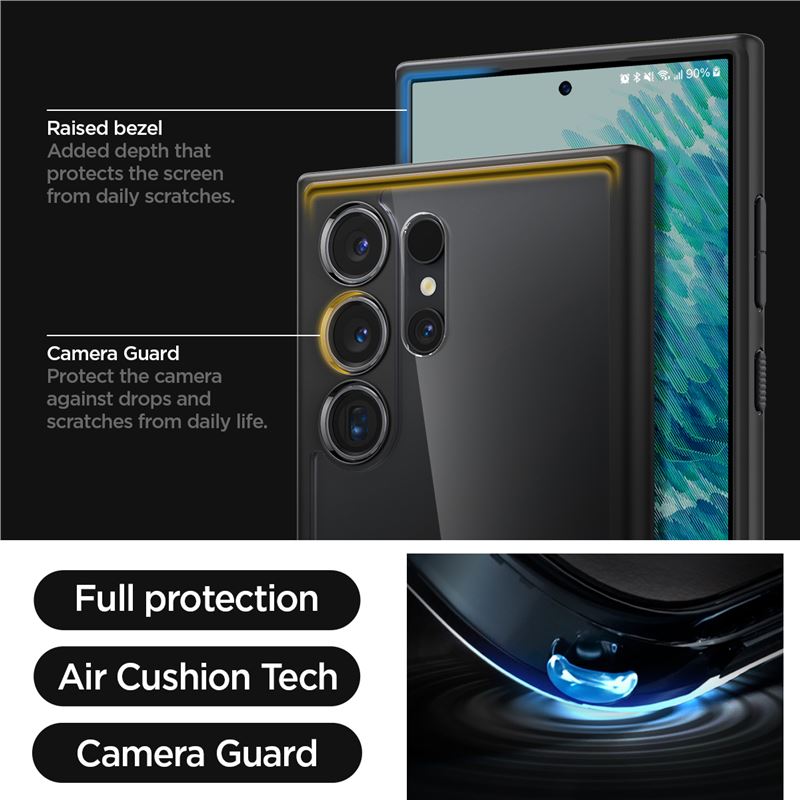 Spigen Ultra Hybrid, matná čierna - Samsung Galaxy S24 Ultra