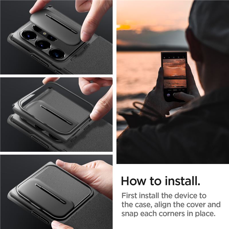Spigen Optik Armor, black - Samsung Galaxy S24 Ultra
