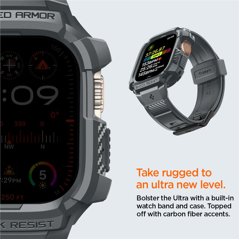 Spigen Rugged Armor Pro, dark gray - Apple Watch Ultra 4/3/2/1 49mm