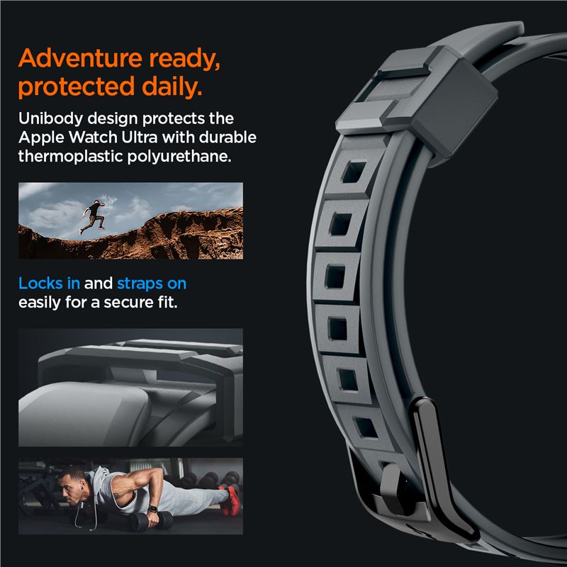 Spigen Rugged Armor Pro, dark gray - Apple Watch Ultra 4/3/2/1 49mm