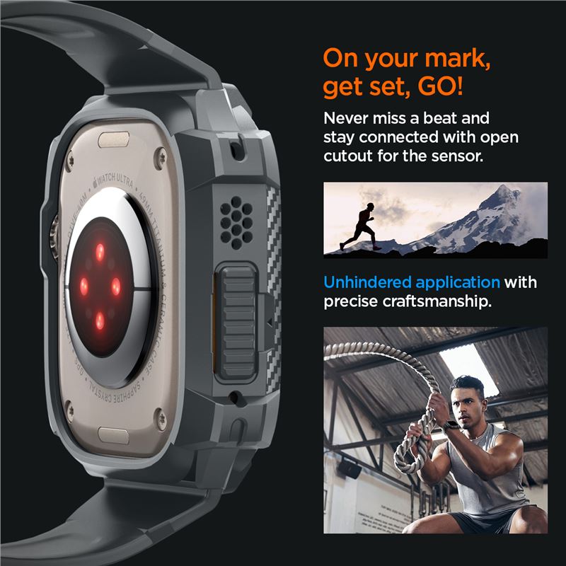 Spigen Rugged Armor Pro, dark gray - Apple Watch Ultra 4/3/2/1 49mm