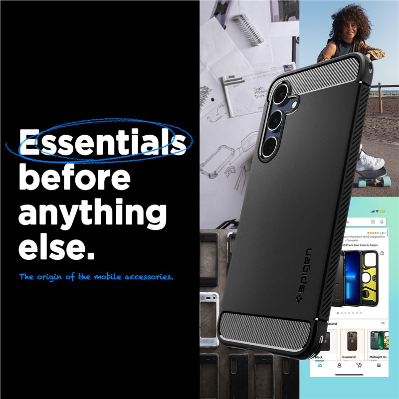 Spigen Rugged Armor, matte black - Samsung Galaxy A55