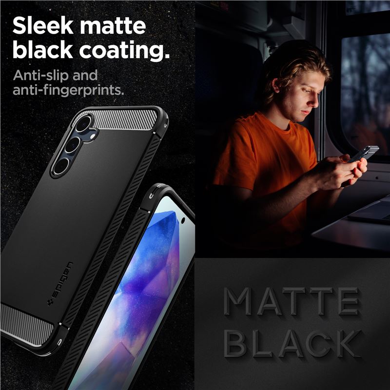 Spigen Rugged Armor, matte black - Samsung Galaxy A55