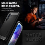 Spigen Rugged Armor, matte black - Samsung Galaxy A55
